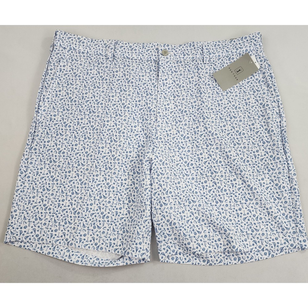 PGA TOUR Golf shorts 40 zip blue stretch UPF50 stretch gripper waist $68 mens